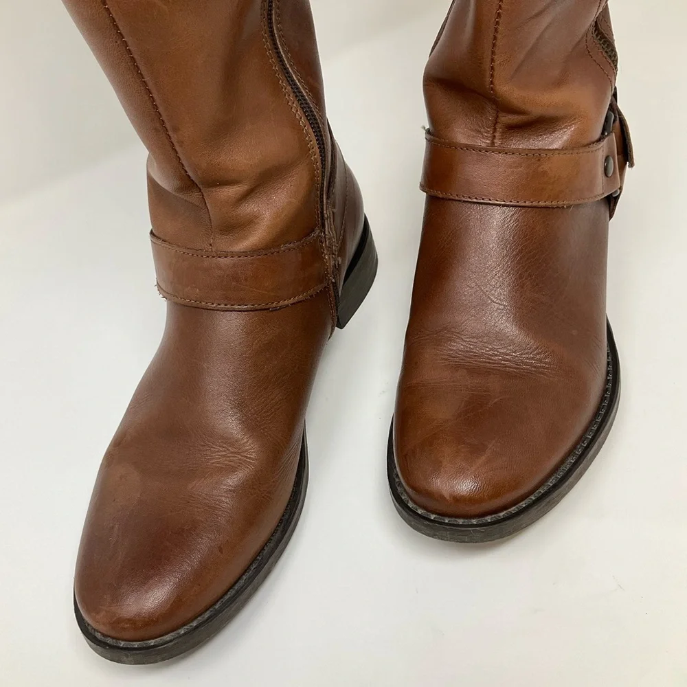 Aldo Brown Leather Riding Boots - Picture 6 of 14